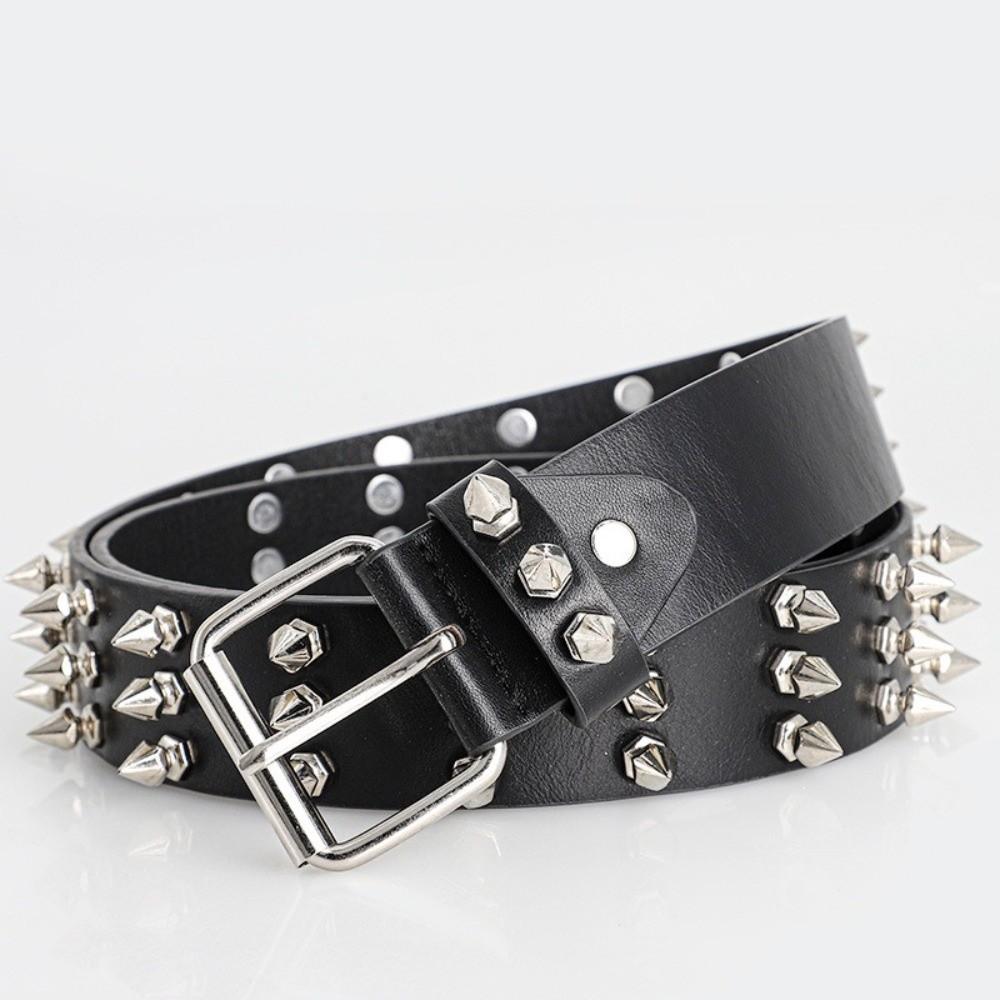 Goth Style Punk Belt Retro Needle Buckle Belt Fashion Rivet Belt  for Men and Women