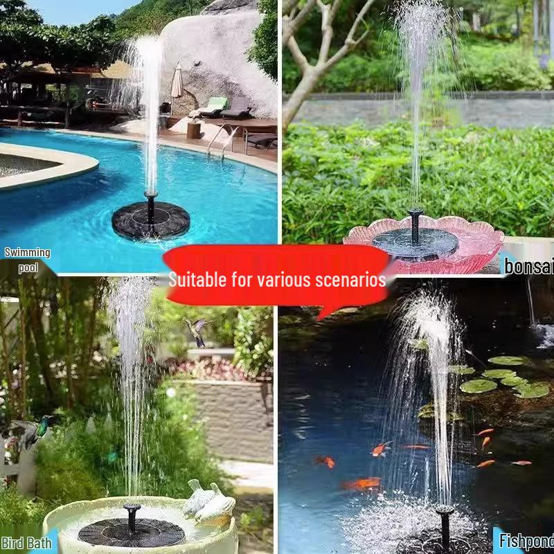 Automatic Solar Pond Fountain Circulator and Aerator for Outdoor Use