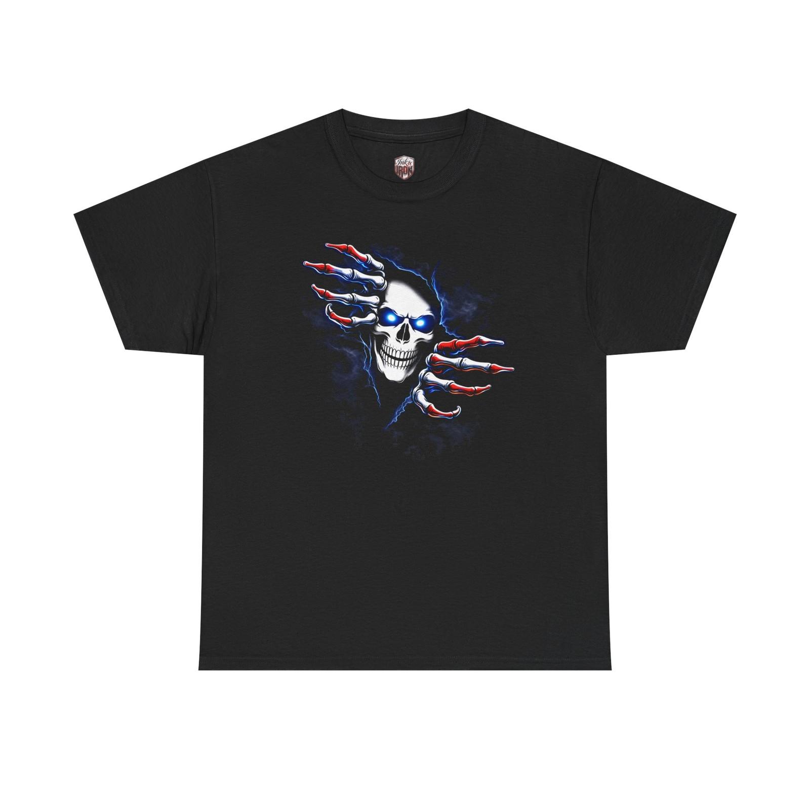 Ripping Skull with Claw Marks T-Shirt | Skeleton Graphic Tee S