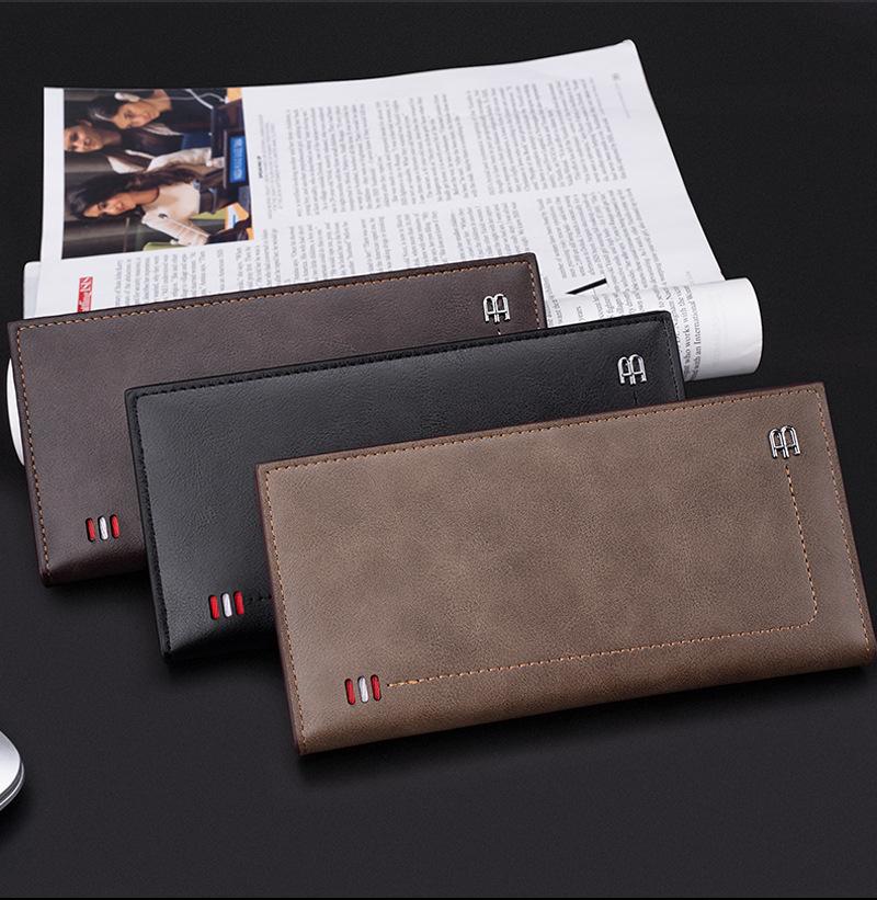 Baellerry Men's Retro Long Wallet with Multi-Card Slots and Money Clip