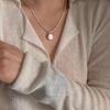 PANJBJ 925 Sterling Silver Irregular ShellNecklace for Women Minimalism Fashion Design Trend Sweet Jewelry Gift Dropshipping