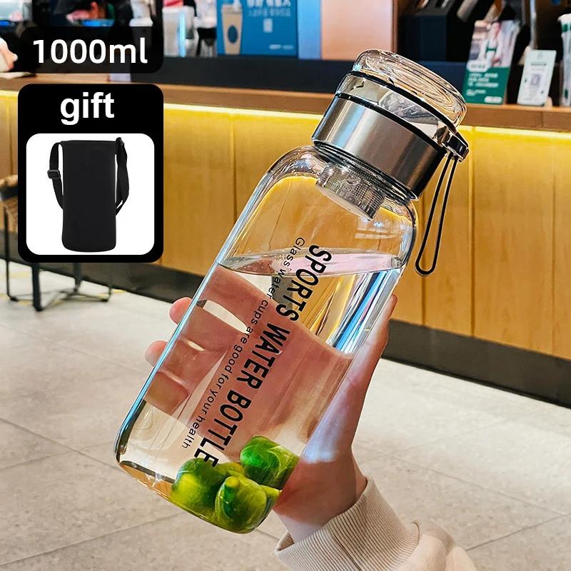 2L Glass Water Bottles Large Capacity Transparent Milk Juice Cup Portable Leakproof Kettle Outdoor Travel Jug Storage Container Glass Water Bottles