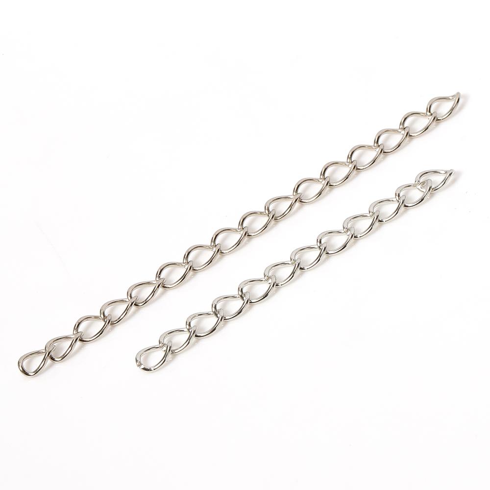 100pcs Extension Chain Necklace 5cm Bulk Bracelet Extended Chains Tail Extender For DIY Jewelry Making Components Wholesale