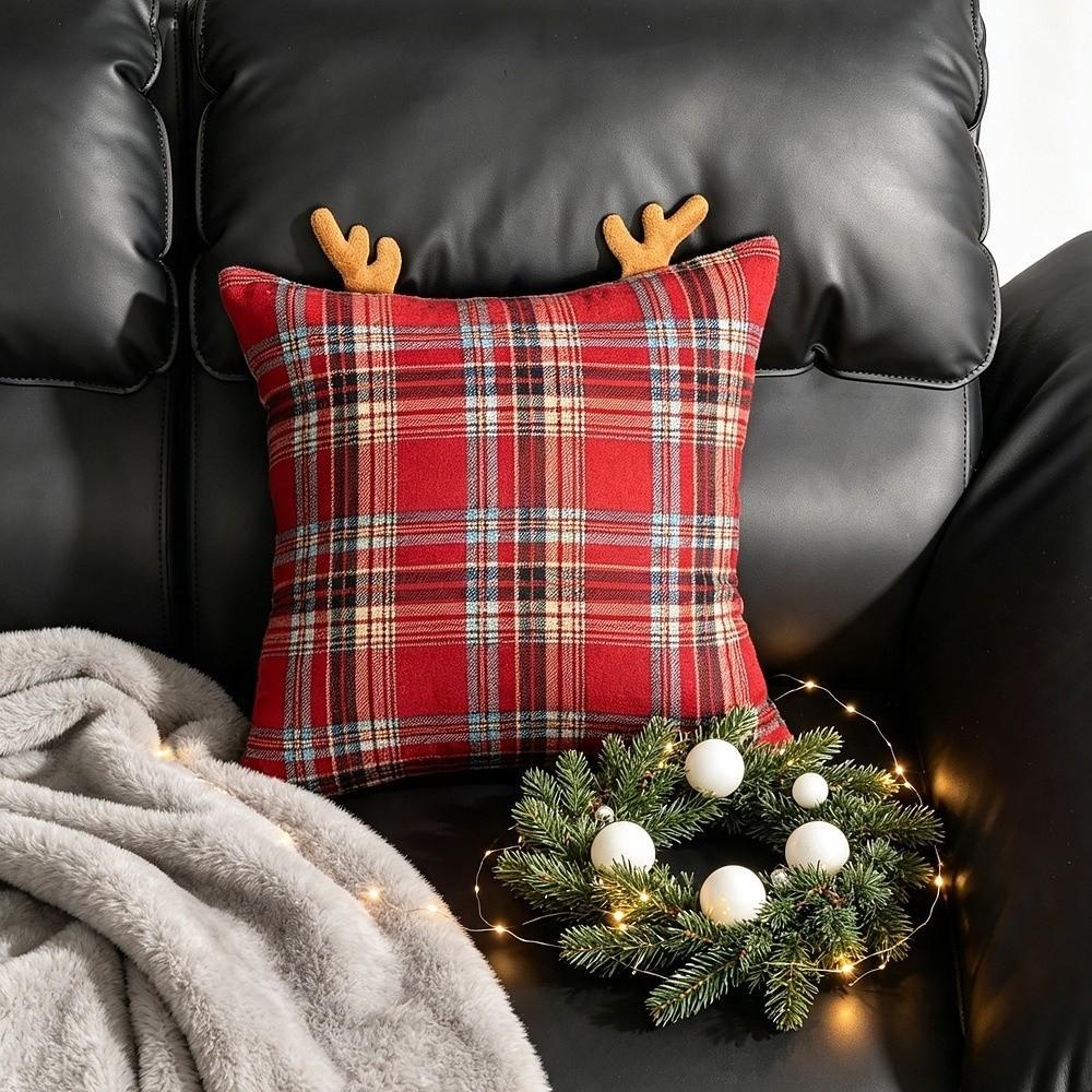 Square Christmas Pillowcases Soft Throw Pillow Case Britain Style Cushion Cover Christmas Decor