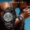 Senors Men's Digital Sports Watch 50m Waterproof Multi-Function LED Display Outdoor Watch Gold