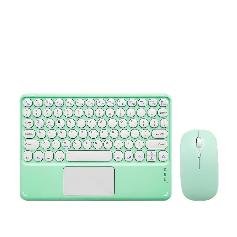 Compatible Bluetooth Keyboard with Magnetic Attachment for iPad, Huawei Phone, and Tablets - Round Key, Touch, and Wireless Charging Features