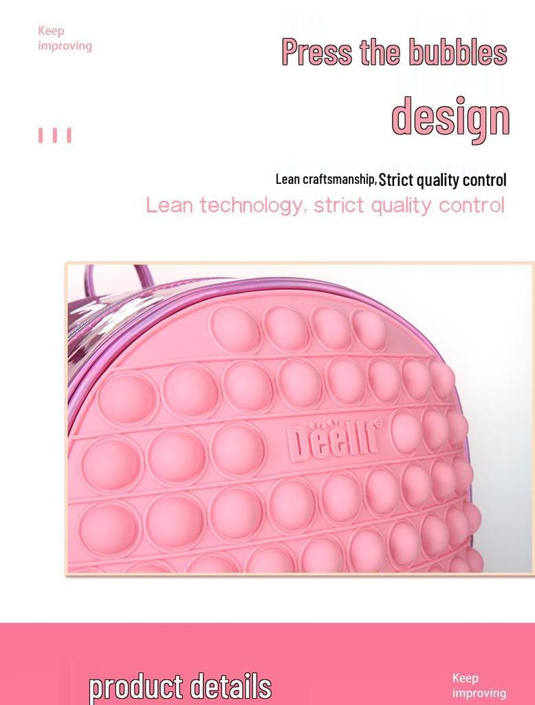 Backpack Mouse Buster: Decompression Bubble Fun Silicone Schoolbag for Kids