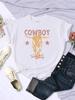 Summer Womans TShirts Vintage Simple Cowboy Printing Tops Breathable Soft ONeck Short Sleeve Casual Cartoons Female Clothes