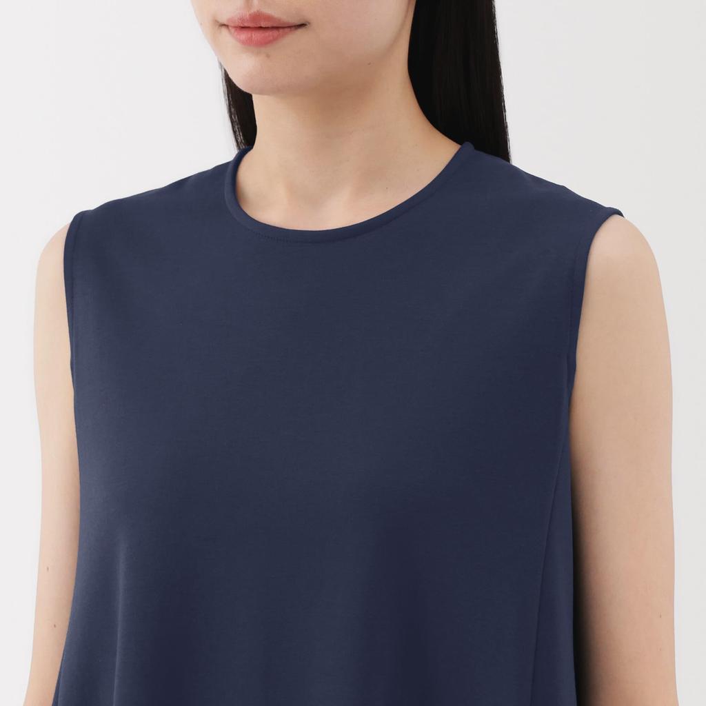 MUJI Women's Cool UV Protection Sleeveless Dress, Navy, Size XL, BB2S3A5S