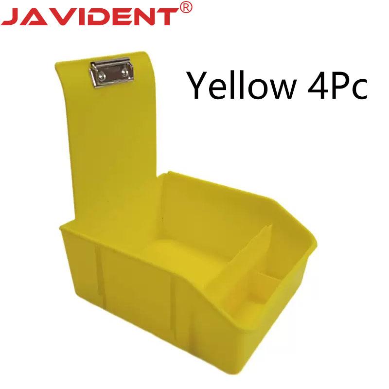 4Pc Dental Extra-Large Transfer Box Laboratory Divided Work Tray Colored Plastic Model Transfer Box Metal Clip Storage Box