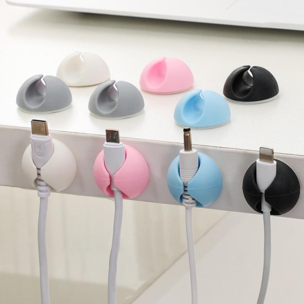 10PCS Desk Cable Organizer Clips for Wire Management Adhesive Cord Holders USB Charging Cables Office Desktop Organization