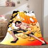 Sanji Anime Puzzle Print Blanket Warm Comfortable Flannel Cover For Bedrooms, Sofas, Beds, Chairs LXR160