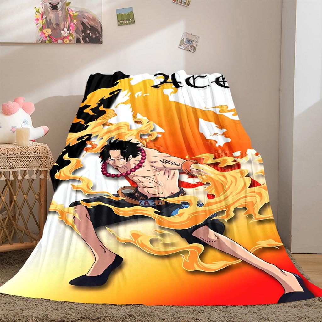 Sanji Anime Puzzle Print Blanket Warm Comfortable Flannel Cover For Bedrooms, Sofas, Beds, Chairs LXR160