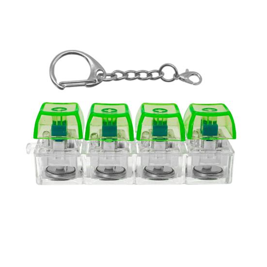 LED Light-up Keyboard Fidget Toy 4-in-1 Keyboard Decompression Button Finger Clicker Toy 4-Keys Fidget Keychain Stress Relief Desk Toy