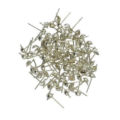 Halbkugelförmige Packung mit 100 Stück DIY-Schmuckherstellungs-Ohrsteckerstiften, 12 x 6 mm