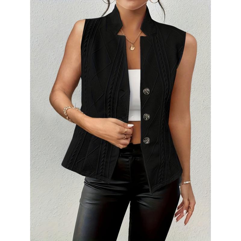 Zomer Nieuwe Dames V-hals Knopen Mouwloos Vest Vest Klein Pak Vest