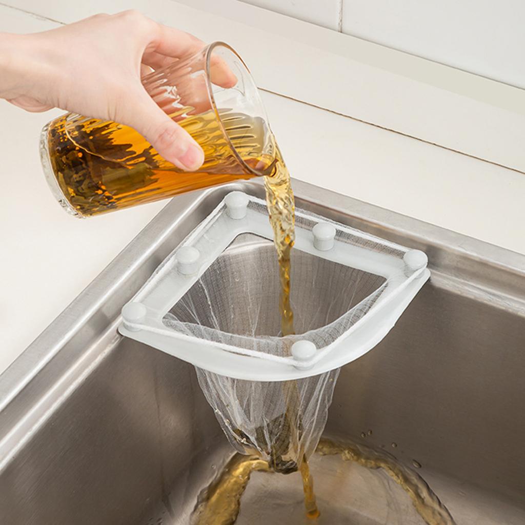 Kitchen Sink Strainer Bags Thickened Disposable Drain Mesh Filter Net Drained Garbage Bags For Food Waste White Grey Colors