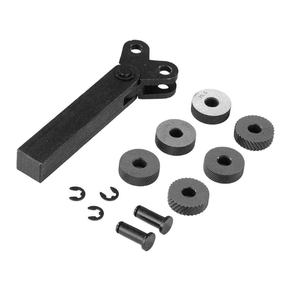 6PCS Reticulated Knurling 0.5/1.0/2.0mm Embossing Wheel +1PCS Lathe Tool Holder High-selling Tool Accessories