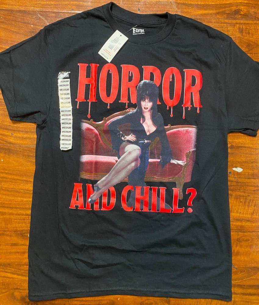 ЭЛЬВИРА Госпожа Тьмы СЕКСИ  Ужас и Дрожь?    Черная унисекс футболка XXXL