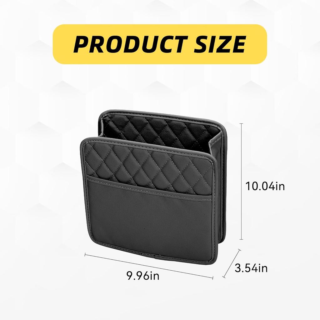 Car Seat Back Organizer, PU Leather Vehicle Backseat Hanging Storage Pocket, Multipurpose Auto Travel Essentials Accessories For Kids & Adults,