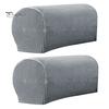 Sofa Arm Cushion Covers 2 Pcs Cover Elastic Thickened Dirt-resistant Solid Color Set Soft Fabric Anti-Slip Couch Armrest Protectors Recliner