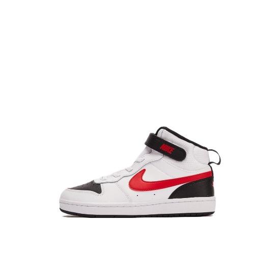 

Nike Court Borough Mid 2 PSV White Black University Red CD7783-110 EU 32 белый/чёрный
