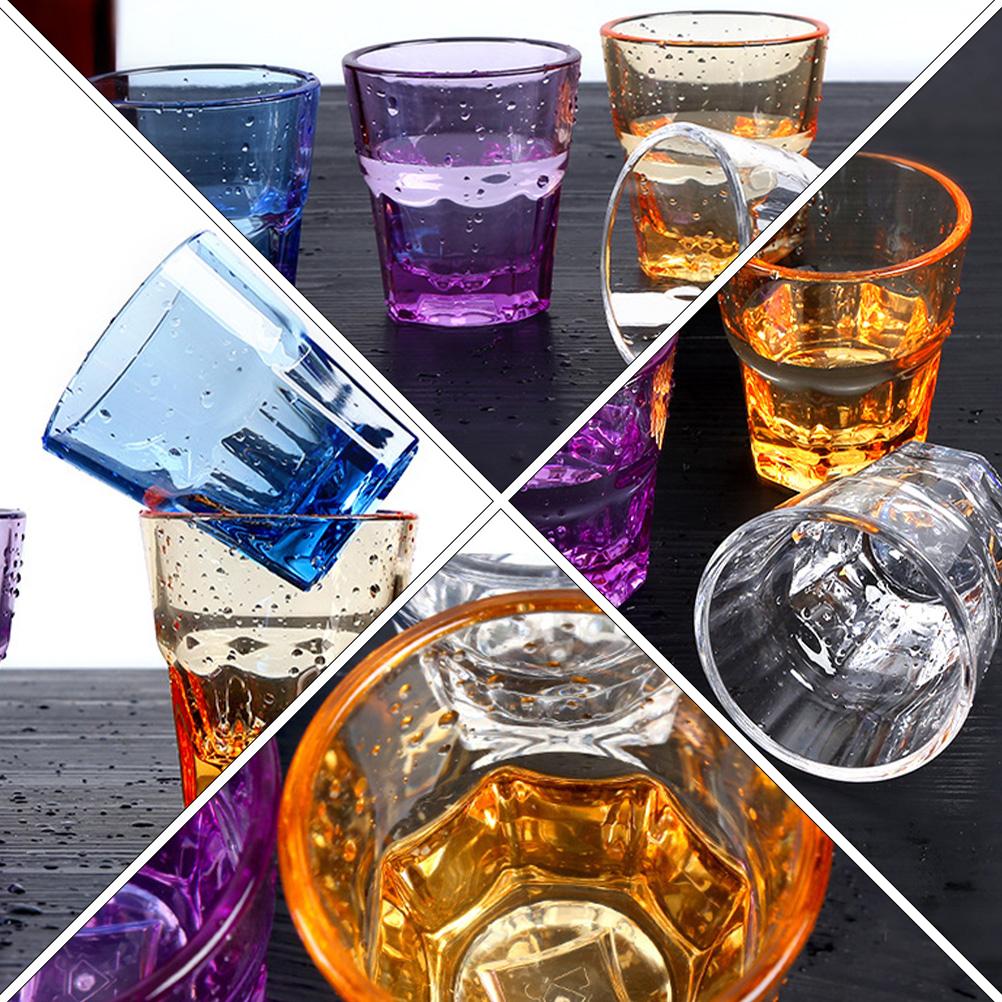 4 Pcs Acrylic Octagonal Cup Gobstoppers Transparent Cups Whisky Glasses Child
