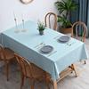 Waterproof and Oil-proof Solid Color PVC Table Cloth Anti-scalding and Washable Plaid Table Cloth Simple Rectangular Round Table Cover Cloth