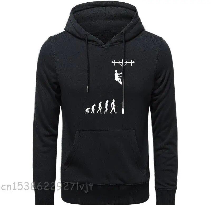 

Толстовка с капюшоном Human Evolution Of Lineman, пуловер с круглым вырезом и длинным рукавом, Camisa, уличная одежда, хлопковые толстовки премиум-класса, толстовки унисекс