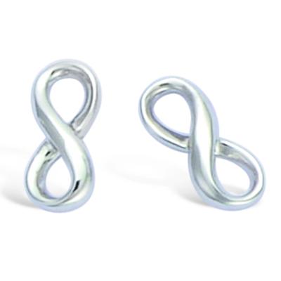 [R1563] - Silver 'Infini' Silver Earrings (rhodium-plated) - 9x4 Mm