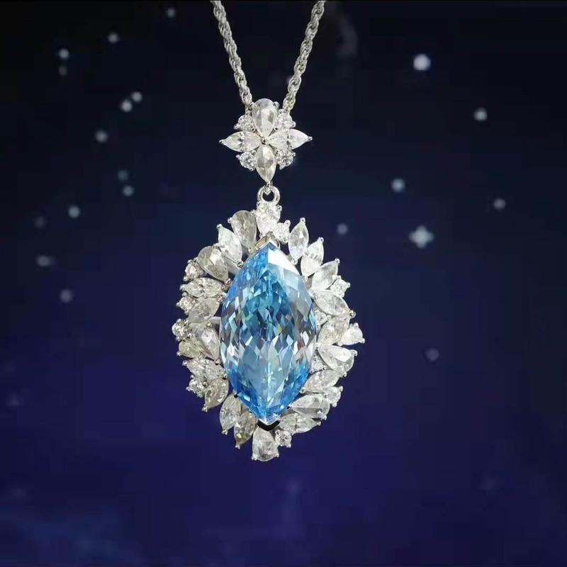 

SACE GEMS классический медный сплав циркон женский кулон ожерелье модный подарок синий