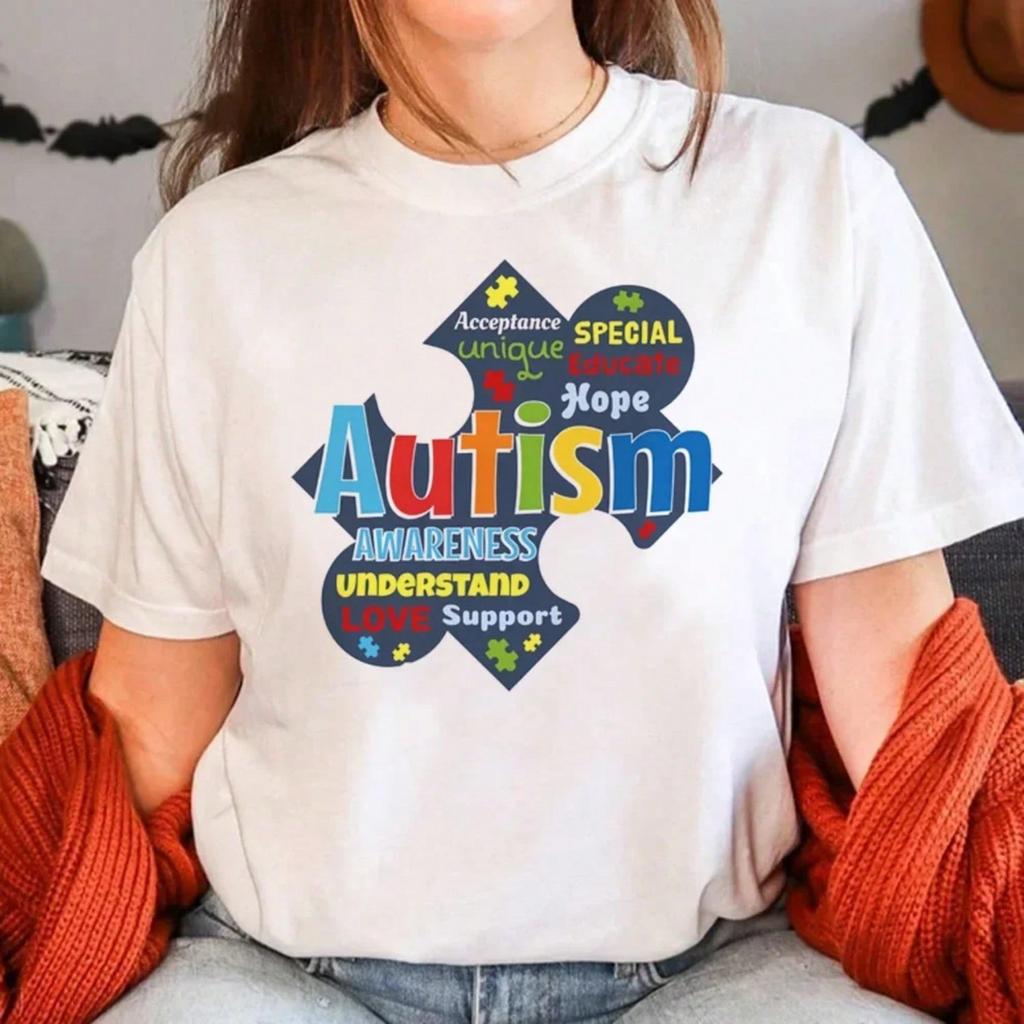 Autism T Shirt Wounisex Japanese T Shirt Girl Harajuku Clothing Y2k Top Shirts For Wounisex Wounisex Clothing