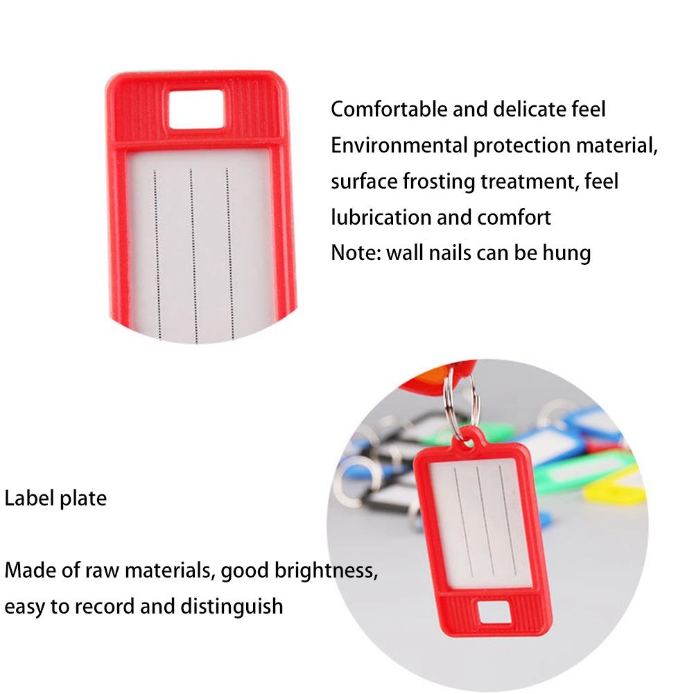 M-Modern-100 Pieces Tough Plastic Key Tags Oval Shaped Label Tag With Window And Split Ring,Blank Labeling Tags 5 Colors