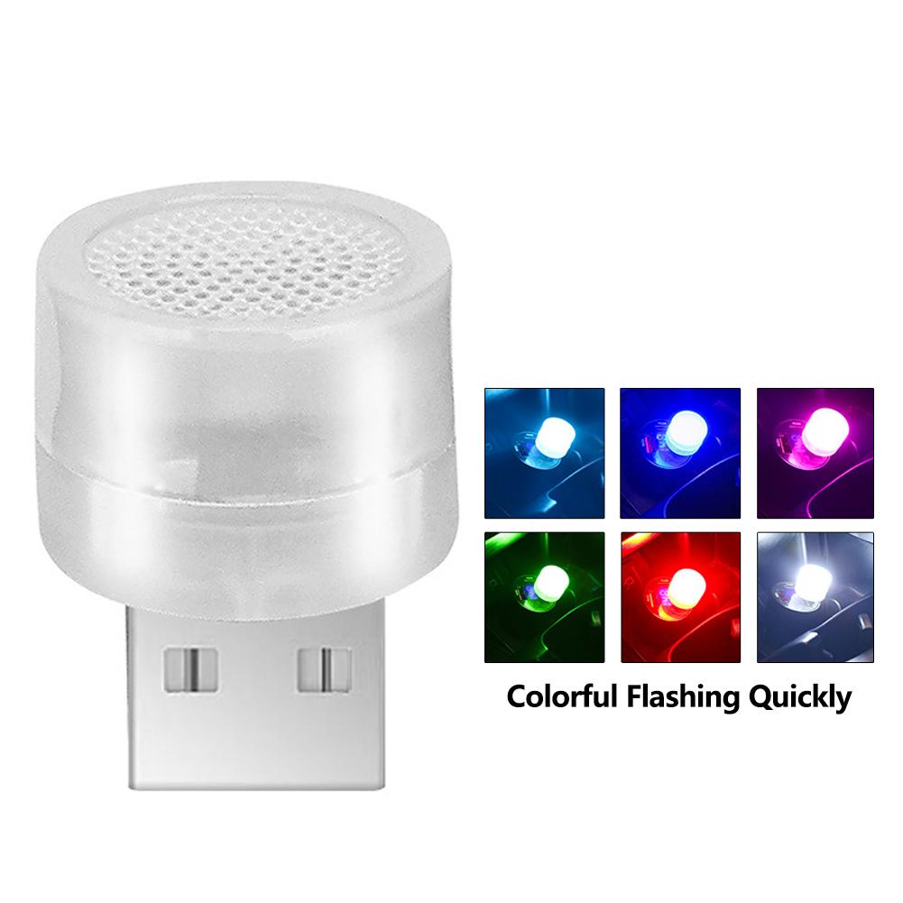 Car Mini USB LED Ambient Light Decorative Atmosphere Lamps for Interior Environment Auto PC Computer Portable Light Plug Play