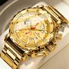 Men Multifunctional Sports Timing 46mm Clock Silver Stainless Steel Strap Fashion Luminous Dial Waterproof Quartz Watch for Men