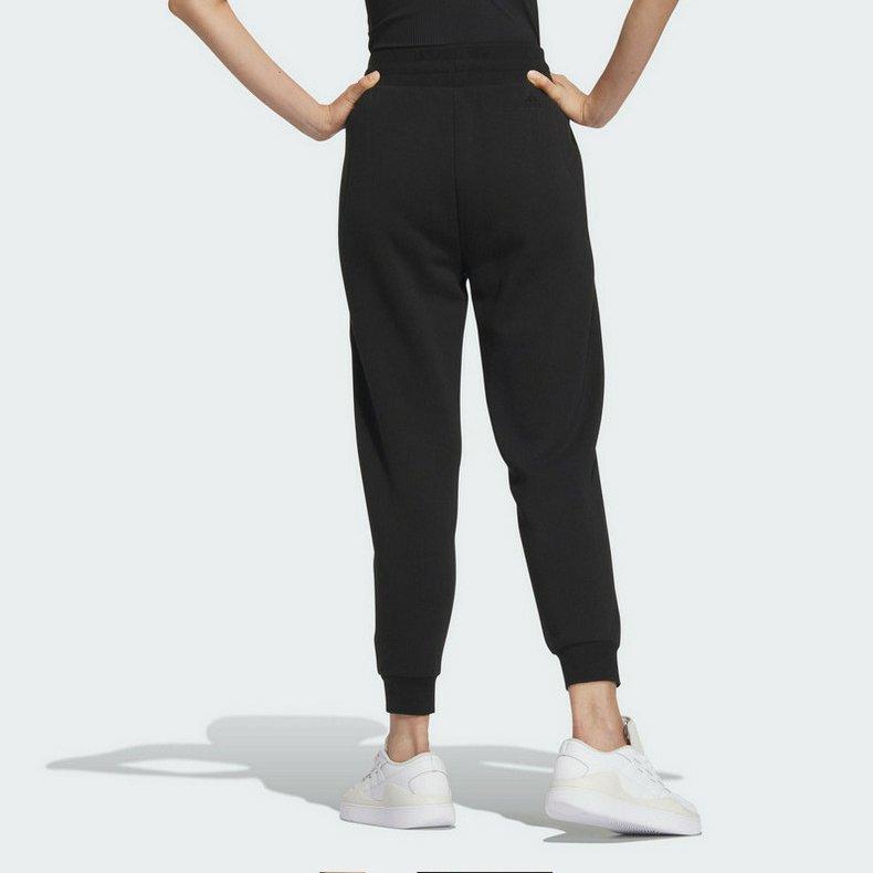Adidas Solid Color Logo Jogger Training Knit Pants Women Bottoms Black IX6790