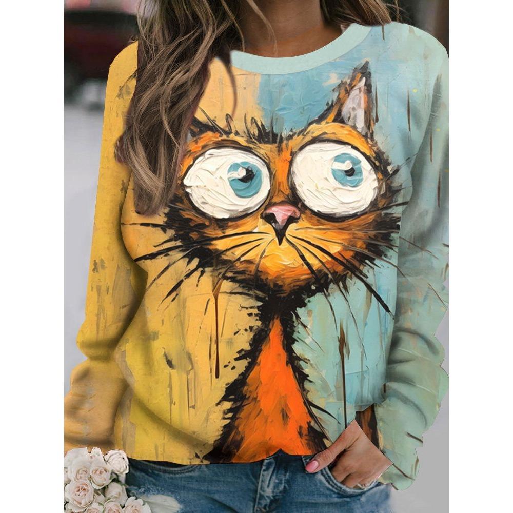 Милая и забавная женская футболка с длинным рукавом XS