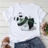 Summer Tshirts Cartoon T Shirt Unisex Kawaii Panda Yoga Print Graphic T Shirts Cute Girl Harajuku Anime Cartoon Female Clothes