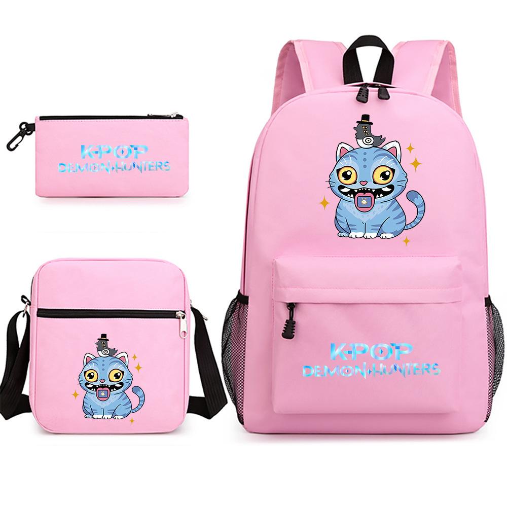 K-Pop Witch Hunters Peripheral Printing Student School Bag Backpack Shoulder Pencil Bag Three-Piece Set Three-piece set
