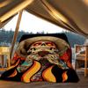 1pc Day of the Dead Skull Print Outdoor Blanket, Lightweight Polyester,