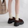 Retro Solid Low Top Thick Soled Lace Up Single Shoes for Women's  Autumn New Fashion Versatile Comfortable Platform Loafers