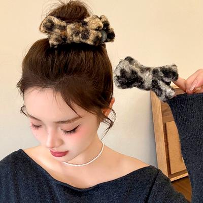 1Pc Fixed Clamp Fashion Leopard Print Retro Style Accessories Senior Hairpin Hair Claw Bow