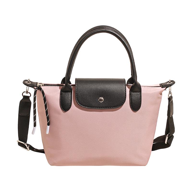 Minimalist Color-Block Oxford Cloth Handbag: Versatile, Fashionable Shoulder Bag with Unique Texture.