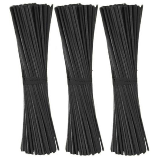 100Pcs Reed Diffuser Sticks Wooden Rattan Fiber Fragrance Decor Replacement Rod чёрный