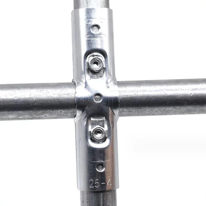 Stainless Steel Pipe Connector 20/25/32mm Iron Pipe Round Cross Buckle for Clothing Cabinet Connector Pipe Joiner