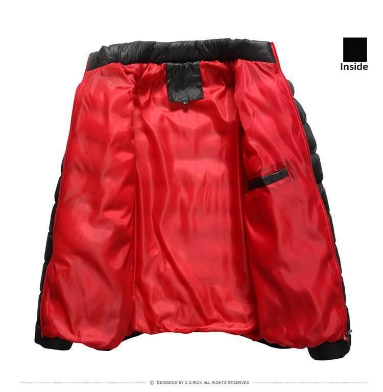 Geacă Militară Groasă cu Pene pentru Bărbați, Guler Înalt, Căldură de Iarnă