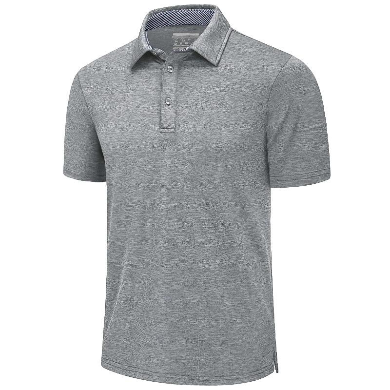 Summer Polo T-shirts Mens Casual Short Sleeve Shirts 3 Buttons Down Quick Dry Breathable Golf Fishing Pullover Workwear