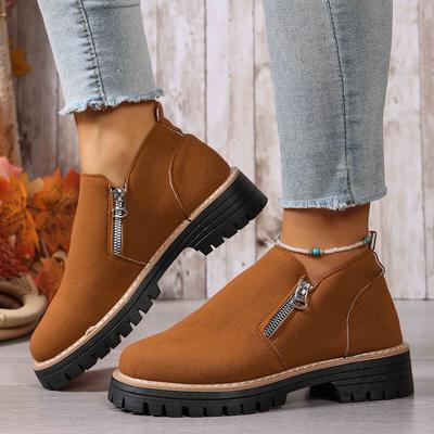 Women Boots  New Plus Size Platform Shoes Side Zipper Short Shoes Thick Sole Ankle Boots Fashion Comfortable Boots for Women