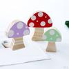 3Pcs Wooden Mushroom Building Blocks Ornaments Room Decor Colorful Wood Photo Props Home