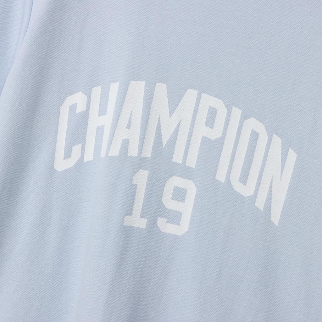 Champion Sports Short Round UV Heat Rubber Pale Sax Women's T-Shirt, CW-BS308, Sleeve, Neck, Quick-Drying, Stretch, Protection, Shielding, Print,